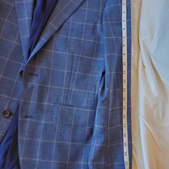 Bonobos Light Blue Plaid Blazer 36S Wool/Ramie Blend - Picture 8 of 8